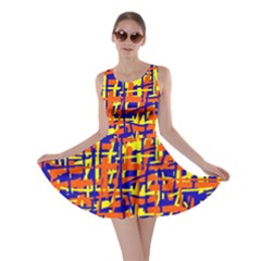 Orange, Blue And Yellow Pattern Skater Dress by Valentinaart