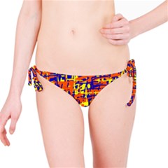 Orange, Blue And Yellow Pattern Bikini Bottom by Valentinaart