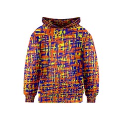 Orange, Blue And Yellow Pattern Kids  Pullover Hoodie