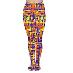 Orange, Blue And Yellow Pattern Women s Tights