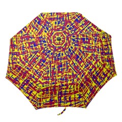 Red, Yellow And Blue Pattern Folding Umbrellas