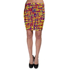 Red, Yellow And Blue Pattern Bodycon Skirt