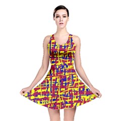 Red, Yellow And Blue Pattern Reversible Skater Dress by Valentinaart