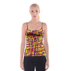 Red, Yellow And Blue Pattern Spaghetti Strap Top