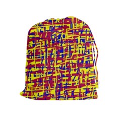 Red, Yellow And Blue Pattern Drawstring Pouches (extra Large)