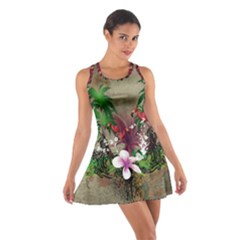 Wonderful Tropical Design With Palm And Flamingo Racerback Dresses by FantasyWorld7