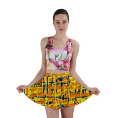 Yellow, Orange And Blue Pattern Mini Skirt by Valentinaart