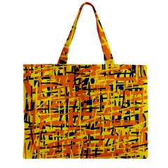 Yellow, Orange And Blue Pattern Zipper Mini Tote Bag