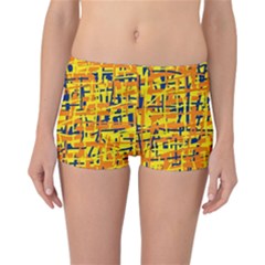 Yellow, Orange And Blue Pattern Reversible Boyleg Bikini Bottoms