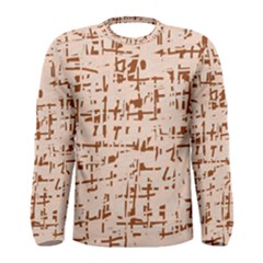 Brown Elegant Pattern Men s Long Sleeve Tee