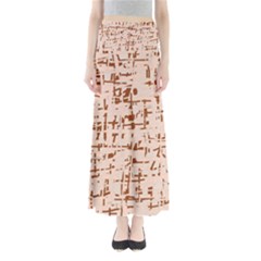 Brown Elegant Pattern Maxi Skirts