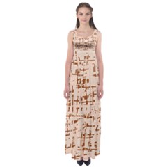 Brown Elegant Pattern Empire Waist Maxi Dress