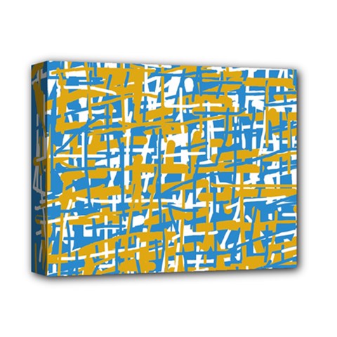 Blue And Yellow Elegant Pattern Deluxe Canvas 14  X 11 