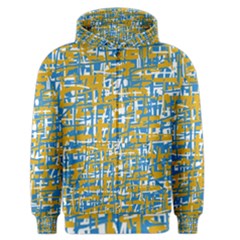 Blue And Yellow Elegant Pattern Men s Zipper Hoodie by Valentinaart