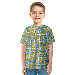 Blue And Yellow Elegant Pattern Kid s Sport Mesh Tee