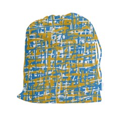 Blue And Yellow Elegant Pattern Drawstring Pouches (xxl)