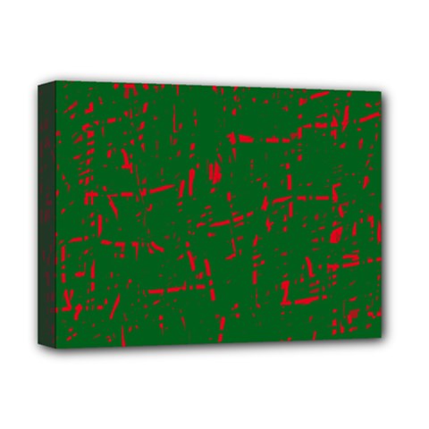 Green And Red Pattern Deluxe Canvas 16  X 12  