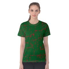 Green And Red Pattern Women s Cotton Tee