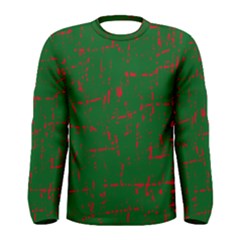 Green And Red Pattern Men s Long Sleeve Tee