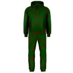 Green And Red Pattern Hooded Jumpsuit (men) 