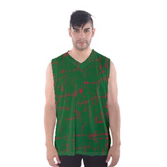 Green And Red Pattern Men s Basketball Tank Top