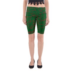 Green And Red Pattern Yoga Cropped Leggings