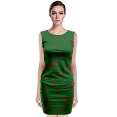 Green And Red Pattern Classic Sleeveless Midi Dress