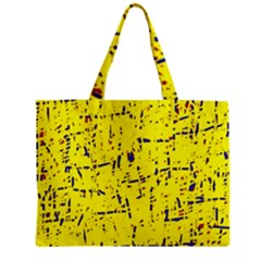 Yellow Summer Pattern Zipper Mini Tote Bag