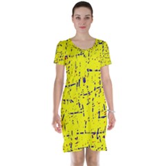 Yellow Summer Pattern Short Sleeve Nightdress