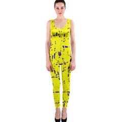 Yellow Summer Pattern Onepiece Catsuit by Valentinaart