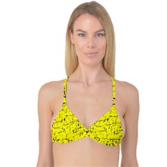 Yellow Summer Pattern Reversible Tri Bikini Top