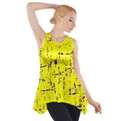 Yellow Summer Pattern Side Drop Tank Tunic