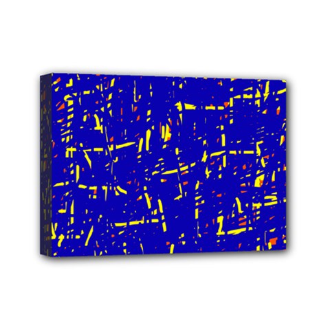 Blue Pattern Mini Canvas 7  X 5  by Valentinaart