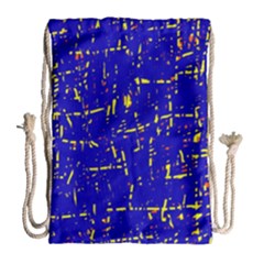 Blue Pattern Drawstring Bag (large) by Valentinaart