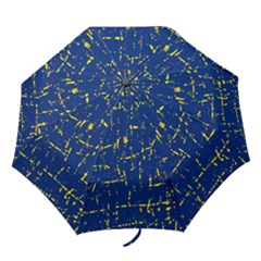 Deep Blue And Yellow Pattern Folding Umbrellas