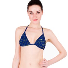 Deep Blue And Yellow Pattern Bikini Top by Valentinaart