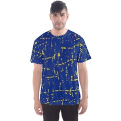 Deep Blue And Yellow Pattern Men s Sport Mesh Tee