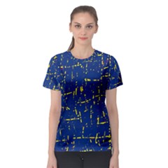 Deep Blue And Yellow Pattern Women s Sport Mesh Tee