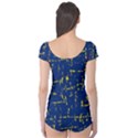 Deep blue and yellow pattern Boyleg Leotard  View2