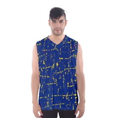 Deep Blue And Yellow Pattern Men s Basketball Tank Top