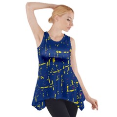 Deep Blue And Yellow Pattern Side Drop Tank Tunic by Valentinaart