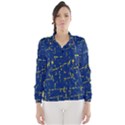 Deep blue and yellow pattern Wind Breaker (Women) View1