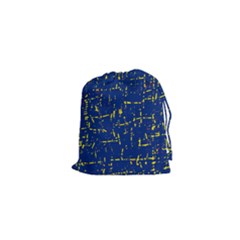 Deep Blue And Yellow Pattern Drawstring Pouches (xs) 