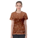 Brown elelgant pattern Women s Sport Mesh Tee View1