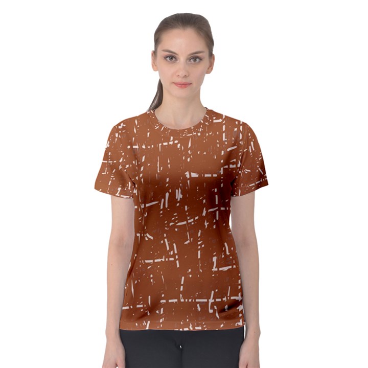 Brown elelgant pattern Women s Sport Mesh Tee