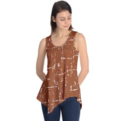 Brown Elelgant Pattern Sleeveless Tunic