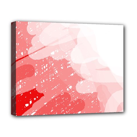 Red Pattern Deluxe Canvas 20  X 16   by Valentinaart