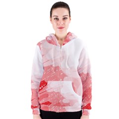 Red Pattern Women s Zipper Hoodie by Valentinaart