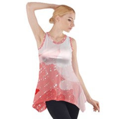 Red Pattern Side Drop Tank Tunic