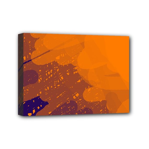 Orange And Blue Artistic Pattern Mini Canvas 7  X 5 